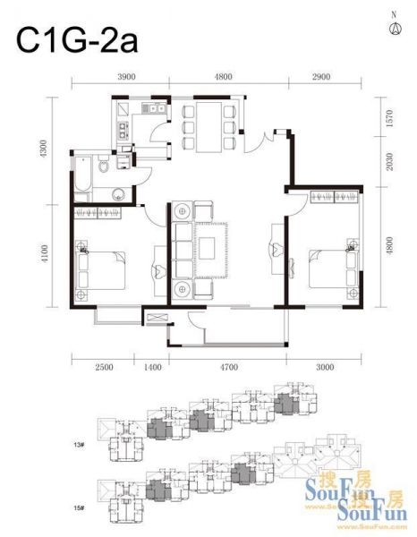 水墨林溪-二居室-98.89平米-装修设计