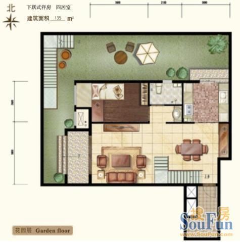 阳光邑上-四居室-135平米-装修设计