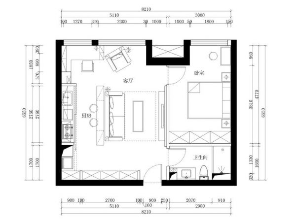 保利金泉-一居室-72平米-装修设计