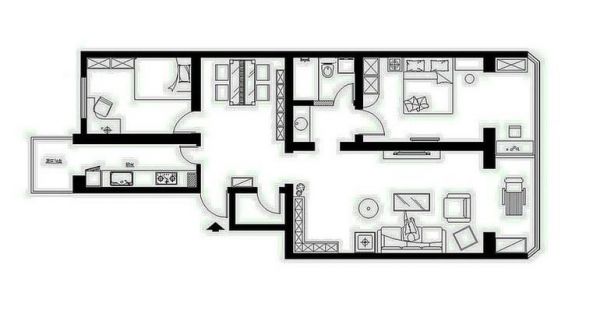 远洋新悦-二居室-110平米-装修设计