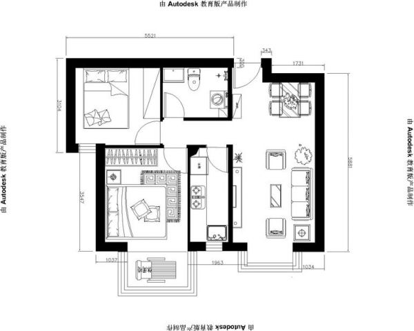 海悦公馆-二居室-81.24平米-装修设计