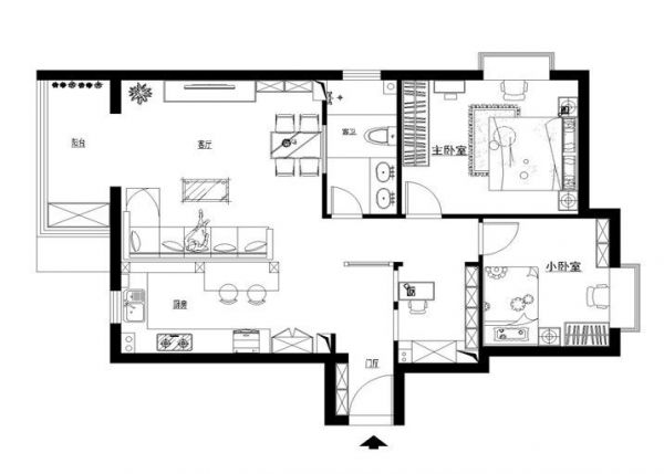 马甸经典家园-三居室-102平米-装修设计