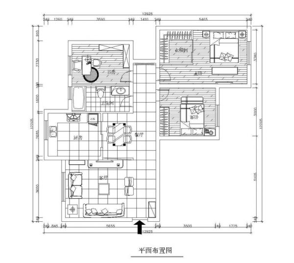 旭辉奥都-三居室-110平米-装修设计
