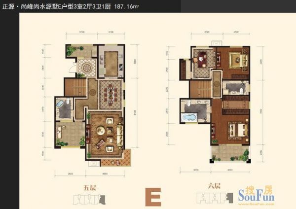 中信府·世家-三居室-187.16平米-装修设计