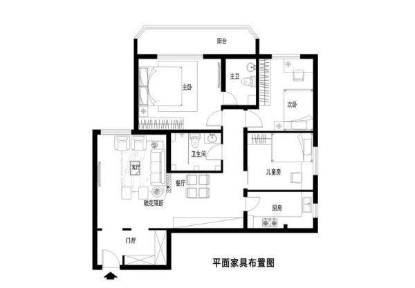 岳峰园-二居室-120平米-装修设计