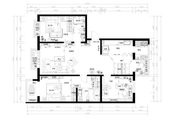 百草园-三居室-110平米-装修设计