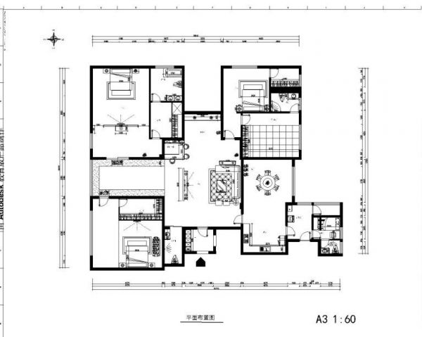 珠江摩尔公元-五居室-360平米-装修设计