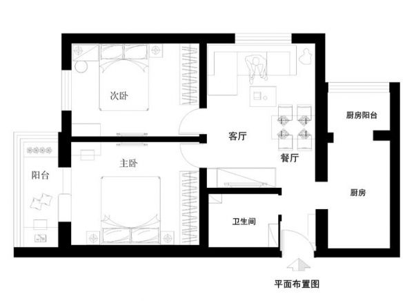 广外红居街-二居室-70平米-装修设计