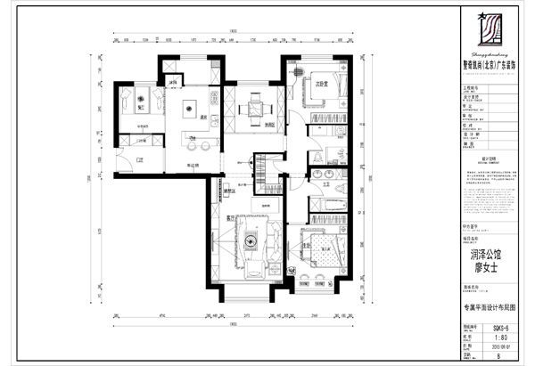 润泽公馆-三居室-142平米-装修设计
