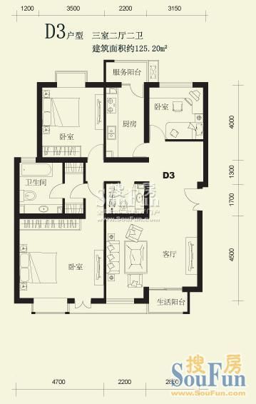 望都新地-三居室-125.2平米-装修设计
