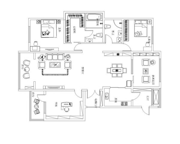 顺驰领海-四居室-150平米-装修设计