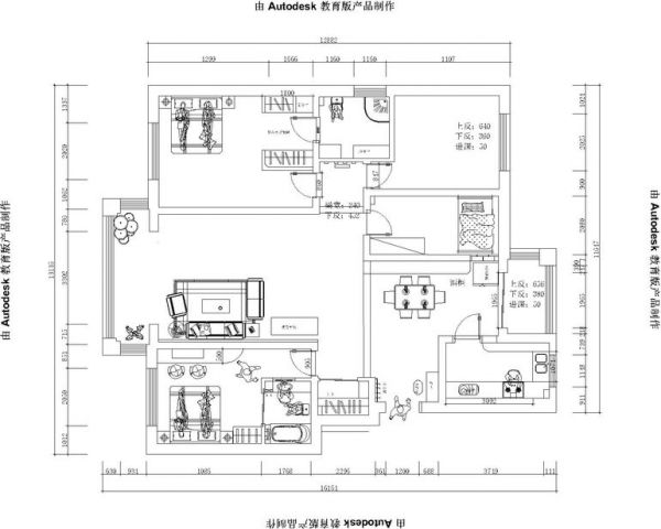 百子湾家园-三居室-196平米-装修设计