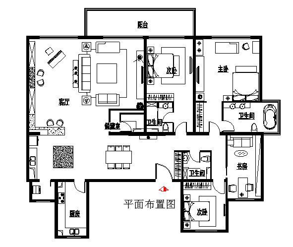 西山华府-四居室-169平米-装修设计
