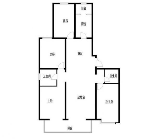 玉泉新城-四居室-157平米-装修设计