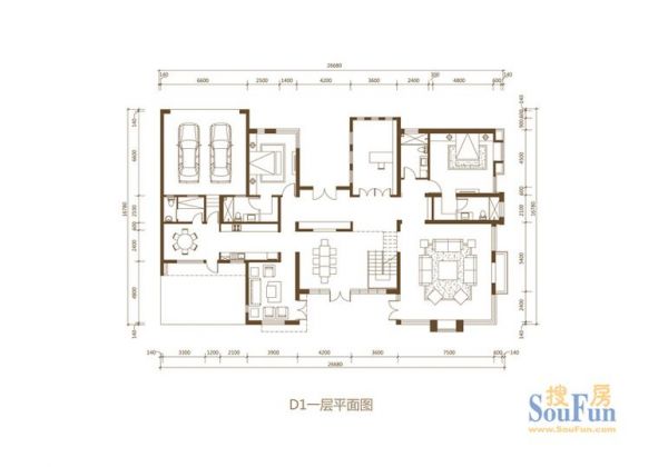 绿地·铂瑞山地别墅酒店-三居室-309平米-装修设计