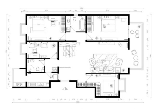 珠江风景-四居室-143平米-装修设计