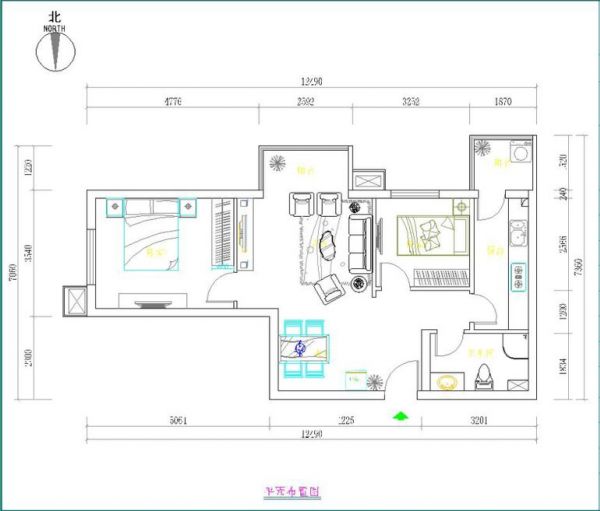 金色漫香林-二居室-106.5平米-装修设计