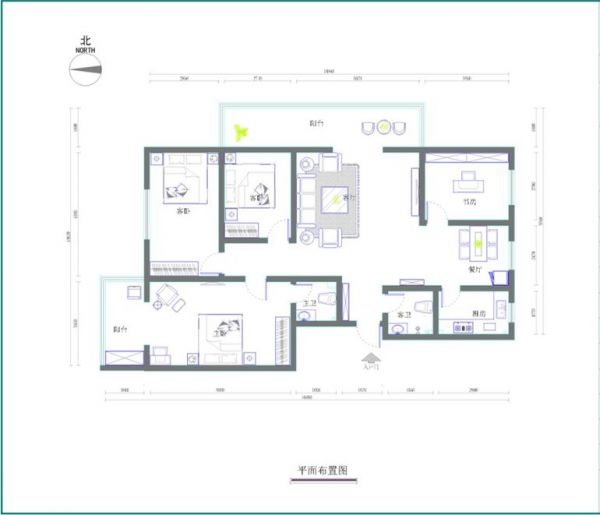 万科红-四居室-138平米-装修设计