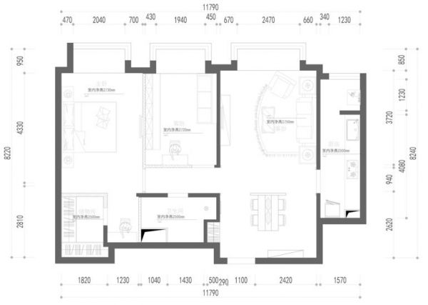 今日家园-三居室-120平米-装修设计