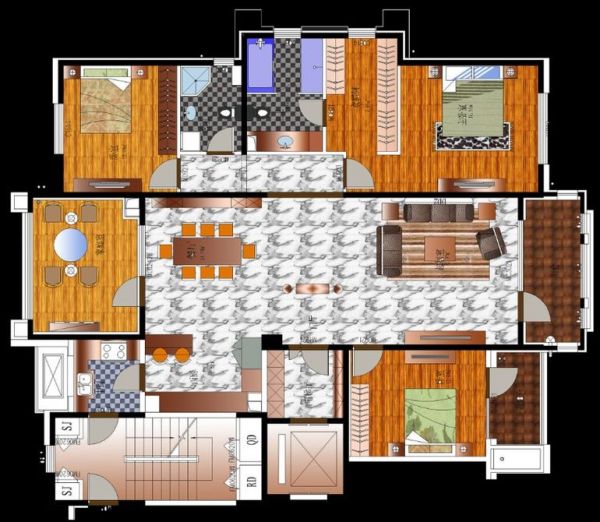 鲁能七号院-四居室-160平米-装修设计
