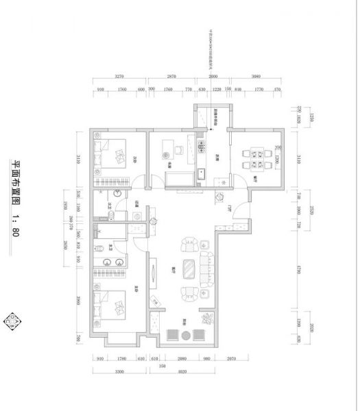 北京城建·世华泊郡-三居室-100平米-装修设计