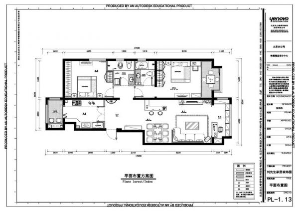 美丽经典园-二居室-114.31平米-装修设计