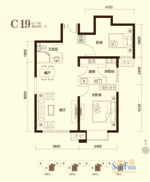 丽都壹号-二居室-101.32平米-装修设计