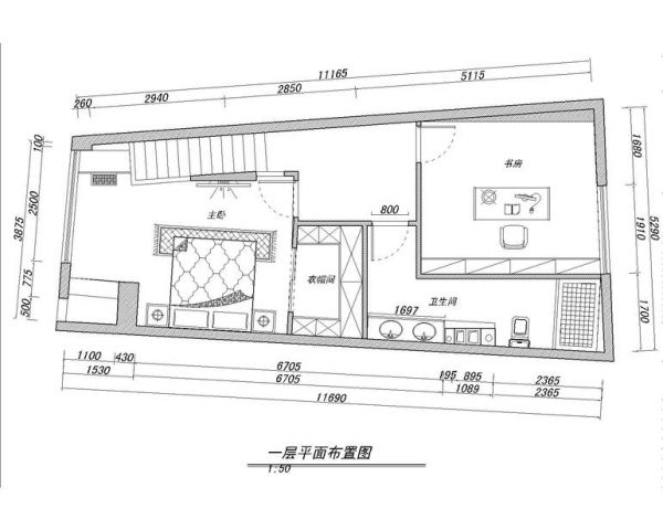 北京华贸城-一居室-57.55平米-装修设计