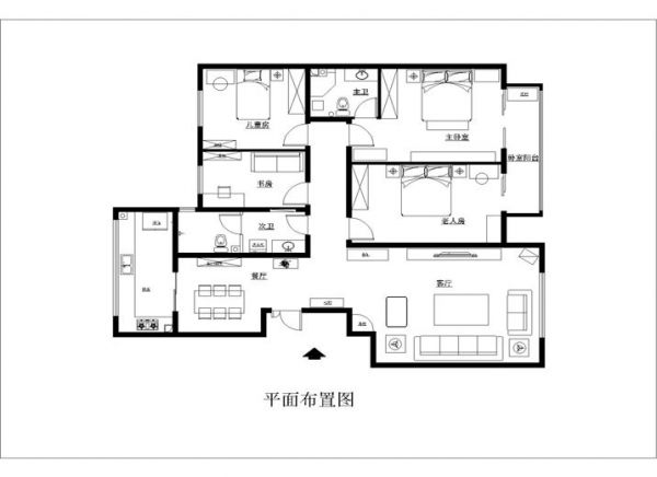 和谐园小区-四居室-150平米-装修设计