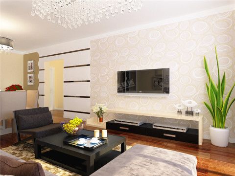 本户型为金隅悦城两室两厅 一厨一卫86㎡的房子。客厅区域采用的是现代感较强的拐角沙发，沙发的靠垫采用的是现代感较强的材质。沙发背景采用的是照片墙的形式。