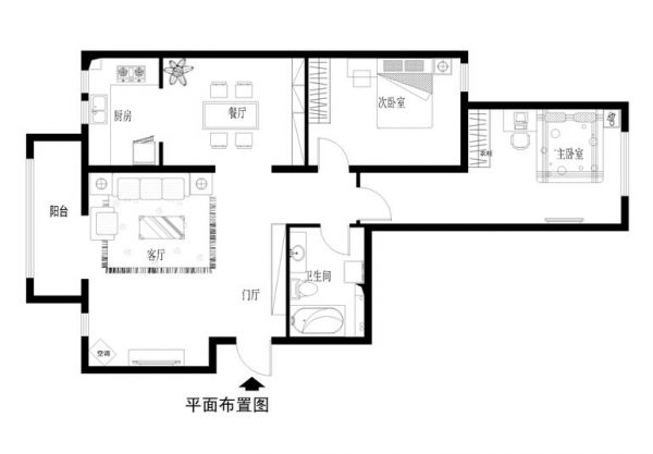 帕提欧庄园-二居室-87.87平米-装修设计
