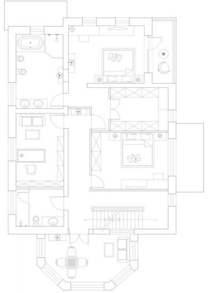 阳光假日别墅-四居室-440平米-装修设计