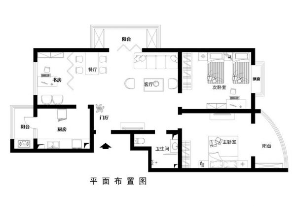 阁外山水-三居室-100平米-装修设计