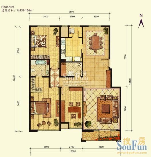 保利西山林语-三居室-139平米-装修设计