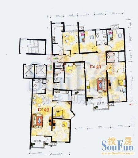 上地佳园-三居室-163.64平米-装修设计