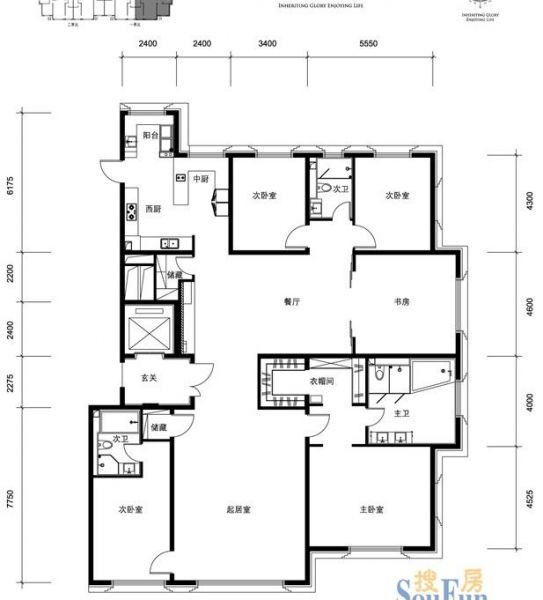 金茂府-五居室-331平米-装修设计