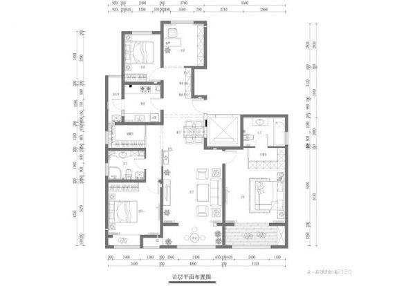 金地仰山-四居室-155平米-装修设计