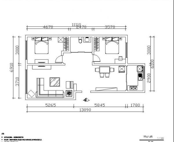 百旺茉莉园-二居室-95.87平米-装修设计