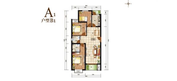 江南山水-三居室-118.96平米-装修设计