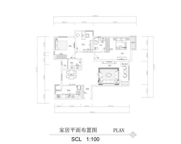 北京华侨城-三居室-146平米-装修设计