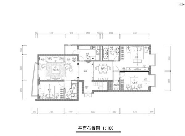 北京城建·N次方-三居室-162平米-装修设计