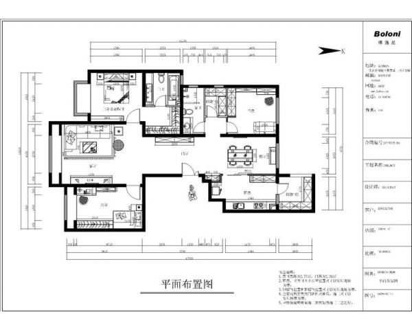 远洋东方公馆-三居室-180平米-装修设计