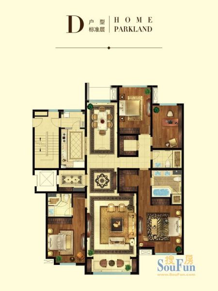 华润公元九里-四居室-230平米-装修设计