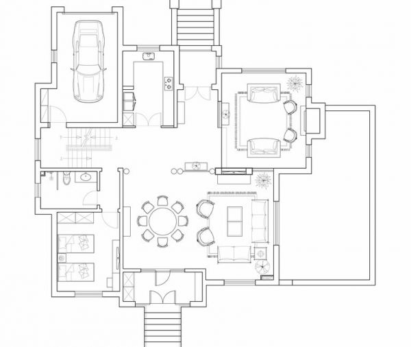 观唐中式宅院-别墅-500平米-装修设计