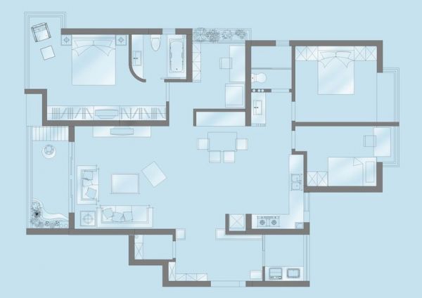 金色漫香林-四居室-145平米-装修设计
