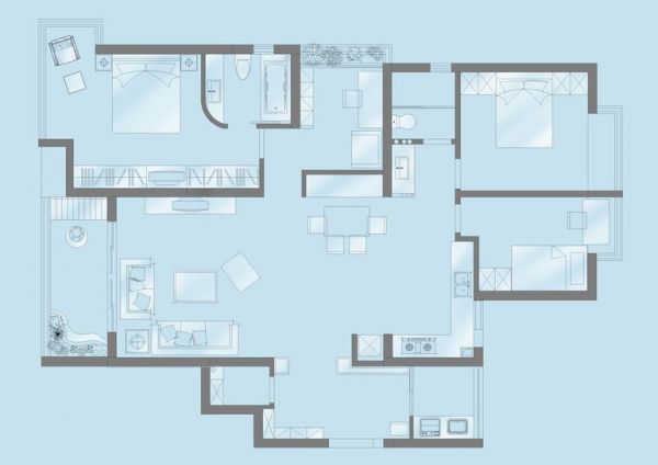 亦庄金色漫香林-三居室-145平米-装修设计