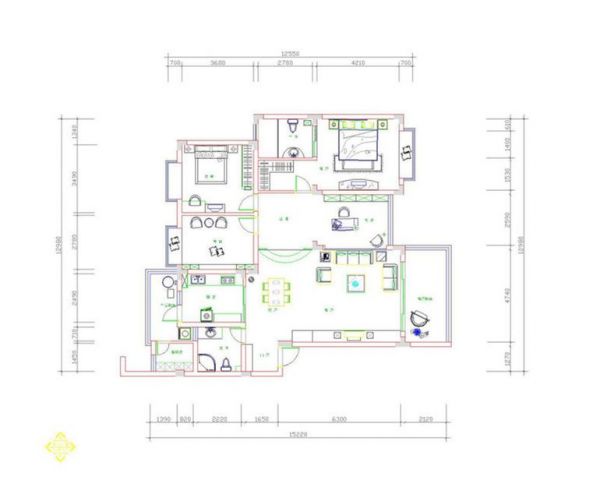 金和家园-二居室-130平米-装修设计