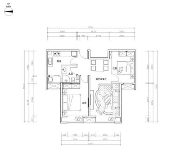 马赛公关-二居室-90平米-装修设计