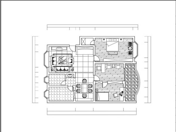 龙水路22号院-二居室-80平米-装修设计