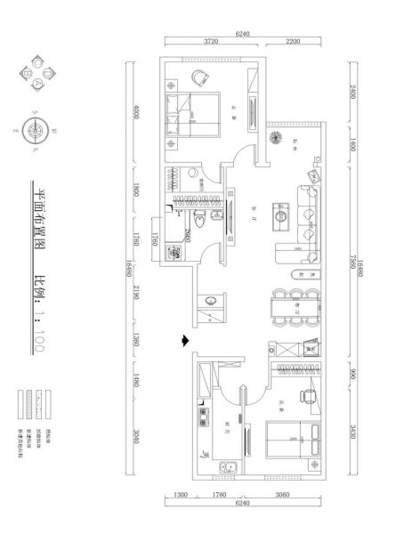 玉泉新城-二居室-99平米-装修设计